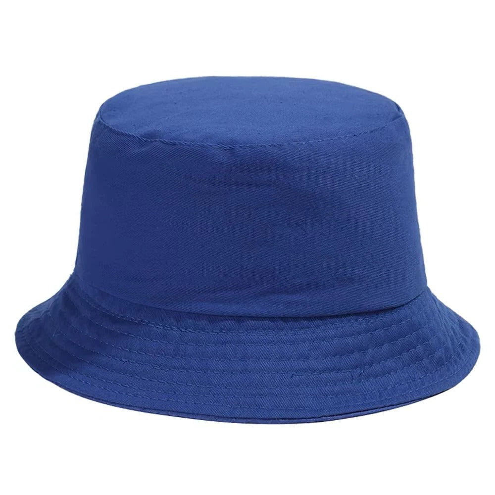 Foldable Cotton Blend Bucket Hat with Full Circle Brim for Sun Protection