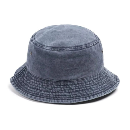 Foldable Cotton Blend Bucket Hat with Full Circle Brim for Sun Protection