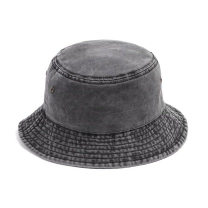 Foldable Cotton Blend Bucket Hat with Full Circle Brim for Sun Protection