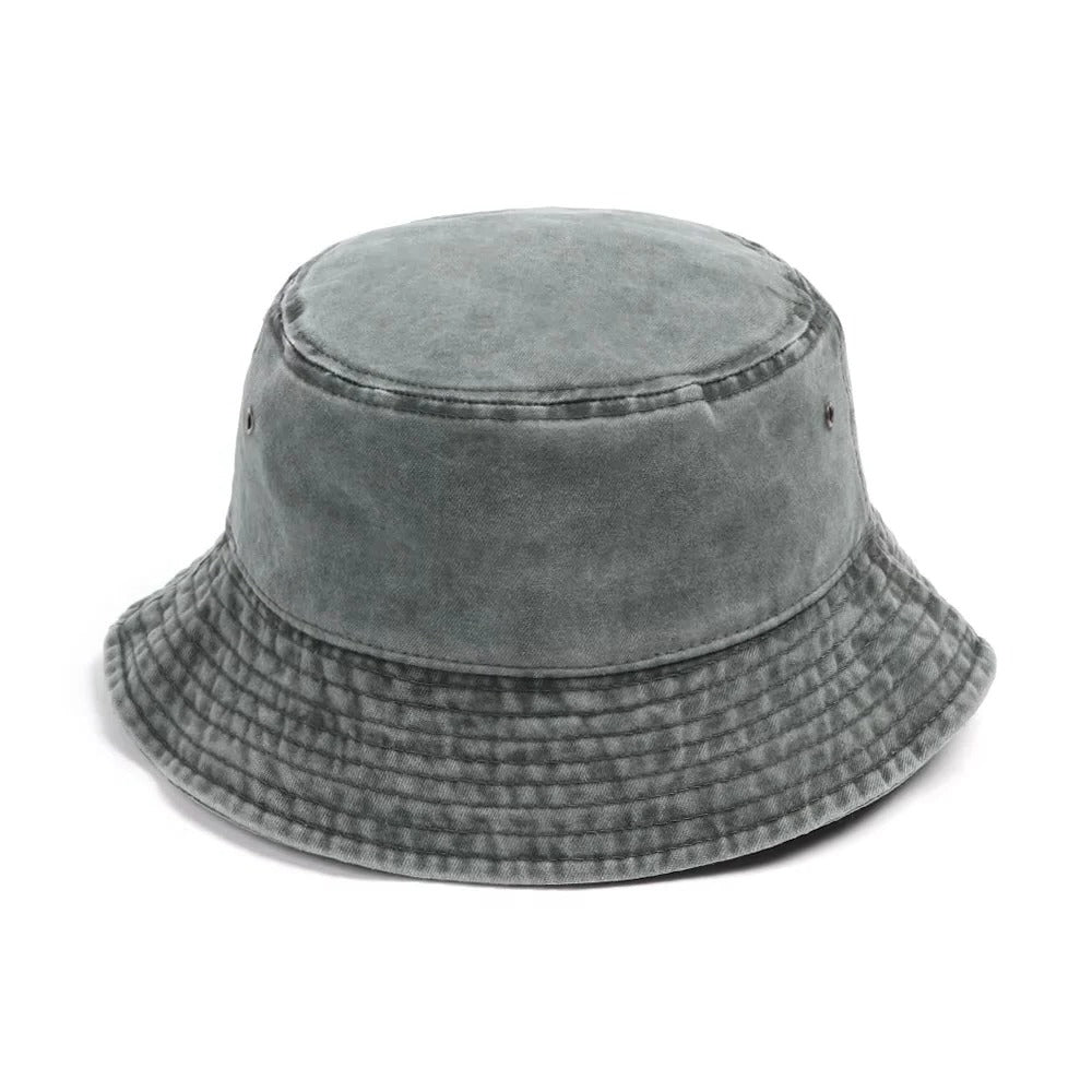 Foldable Cotton Blend Bucket Hat with Full Circle Brim for Sun Protection
