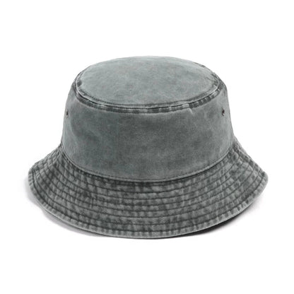 Foldable Cotton Blend Bucket Hat with Full Circle Brim for Sun Protection