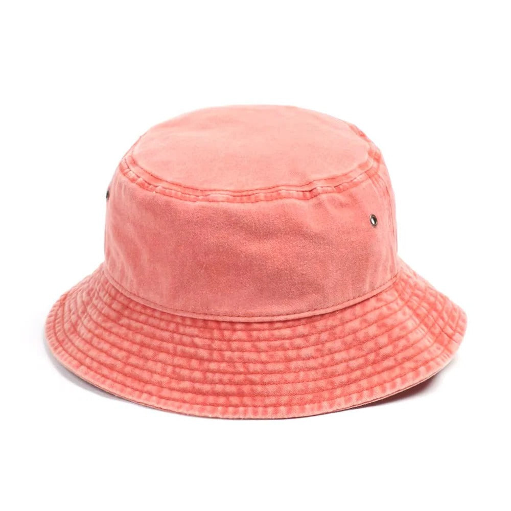 Foldable Cotton Blend Bucket Hat with Full Circle Brim for Sun Protection