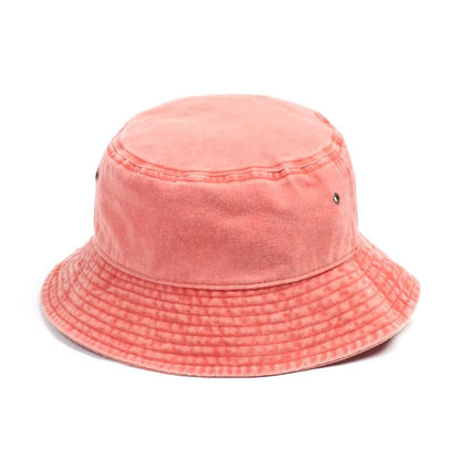 Foldable Cotton Blend Bucket Hat with Full Circle Brim for Sun Protection