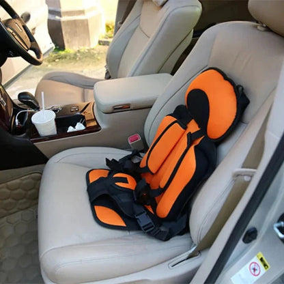 Foldable Child Booster Seat with 5-Point Harness and Padded Cushioning, Machine Washable Cover