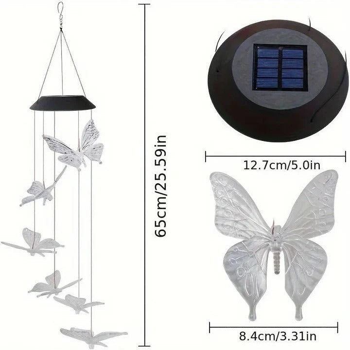 Solar Wind Chimes with 6-Color LED Lights and Automatic Dusk to Dawn Sensor