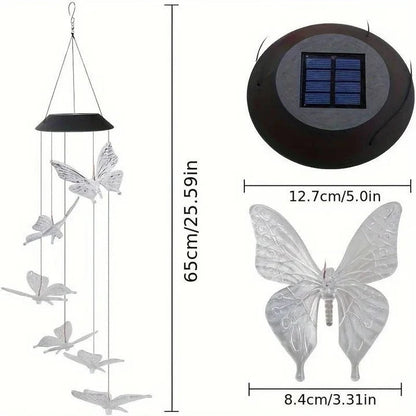 Solar Wind Chimes with 6-Color LED Lights and Automatic Dusk to Dawn Sensor