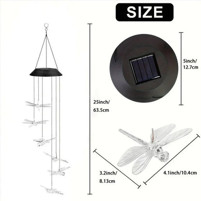 Solar Wind Chimes with 6-Color LED Lights and Automatic Dusk to Dawn Sensor