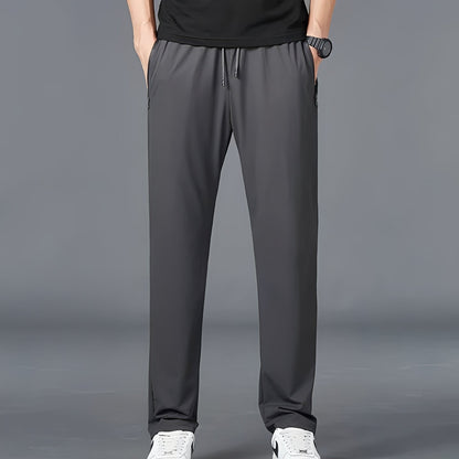 Tapered Athletic Cargo Pants with Elastic Drawstring Waist and Quick-Dry Fabric