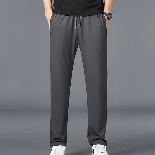 Tapered Athletic Cargo Pants with Elastic Drawstring Waist and Quick-Dry Fabric