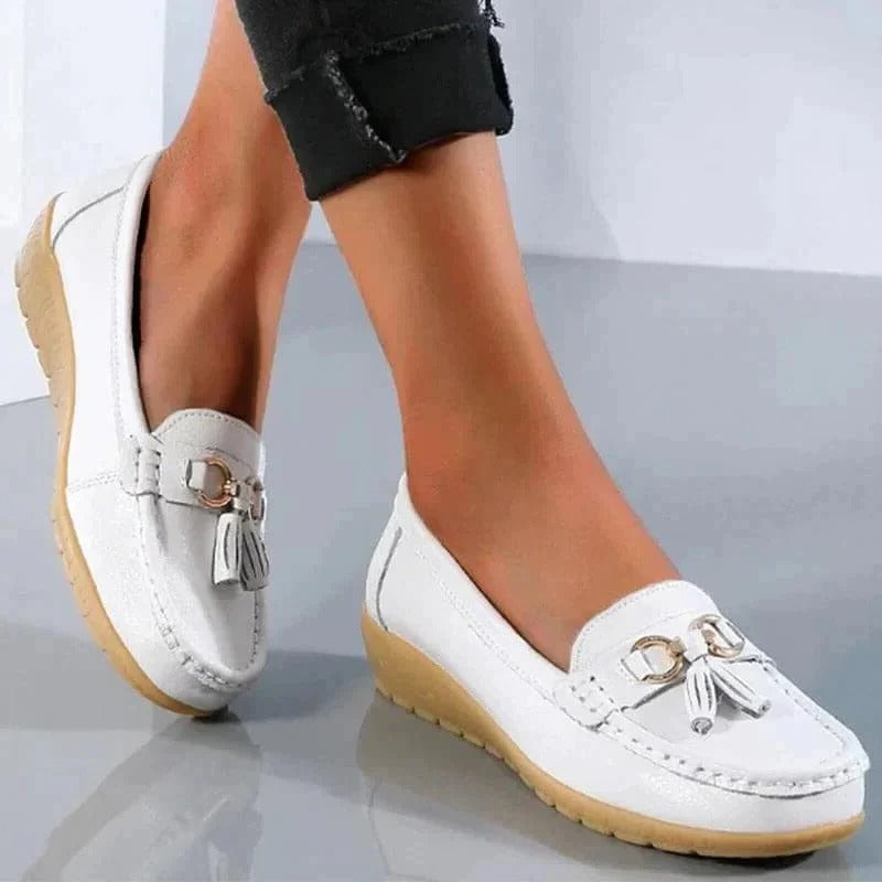 Women's Slip-On Loafers with Contoured Padded Insoles and Air-Permeable Upper