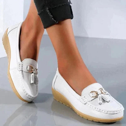 Women's Slip-On Loafers with Contoured Padded Insoles and Air-Permeable Upper