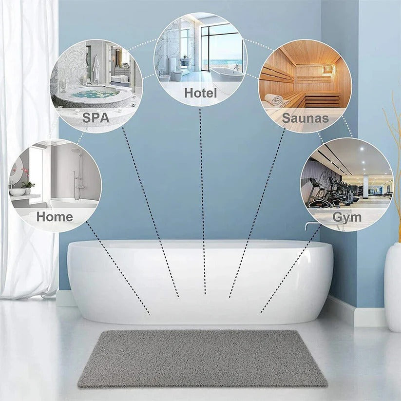 Fast Drying Shower Mat with Drainage Surface for Wet Bathroom Floors