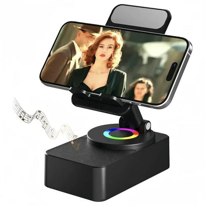 Foldable Phone Stand Speaker with 1500mAh Power Bank and Color LED Lights