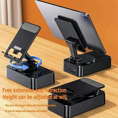 Foldable Phone Stand Speaker with 1500mAh Power Bank and Color LED Lights