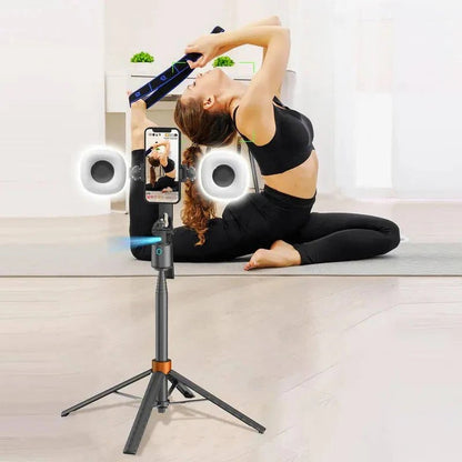 Face Tracking Phone Stand with Dual Fill Lights and Gesture Control for Video Content