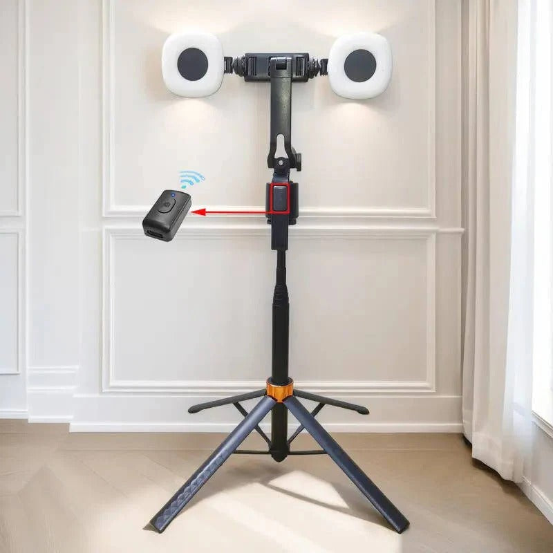 Face Tracking Phone Stand with Dual Fill Lights and Gesture Control for Video Content