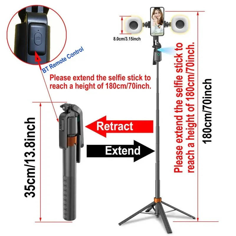Face Tracking Phone Stand with Dual Fill Lights and Gesture Control for Video Content