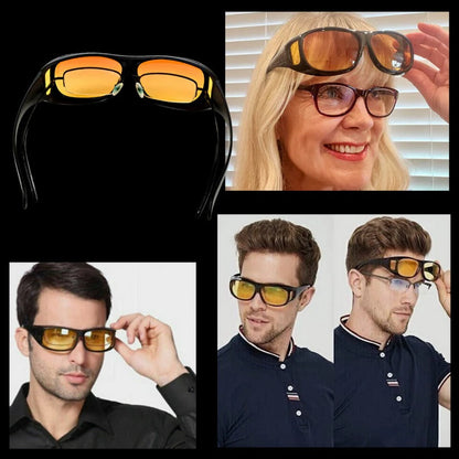 Night Driving Glasses with Polarized Orange Lens and Extended Side Coverage