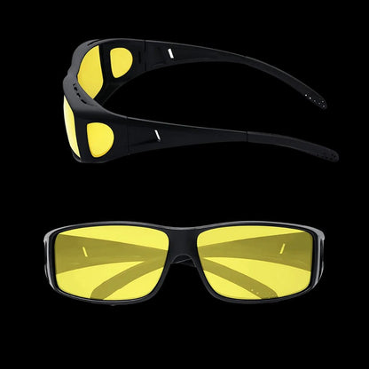 Night Driving Glasses with Polarized Orange Lens and Extended Side Coverage