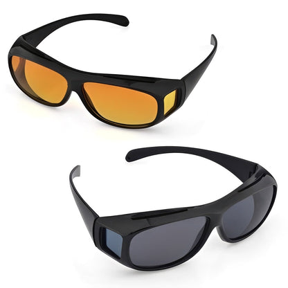 Night Driving Glasses with Polarized Orange Lens and Extended Side Coverage