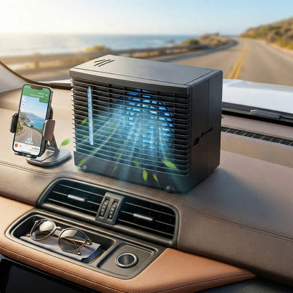 Evaporative Car Air Cooler with 12V Power and Washable Filter, Quiet Operation