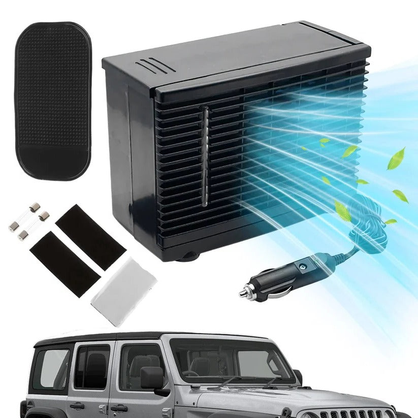 Evaporative Car Air Cooler with 12V Power and Washable Filter, Quiet Operation