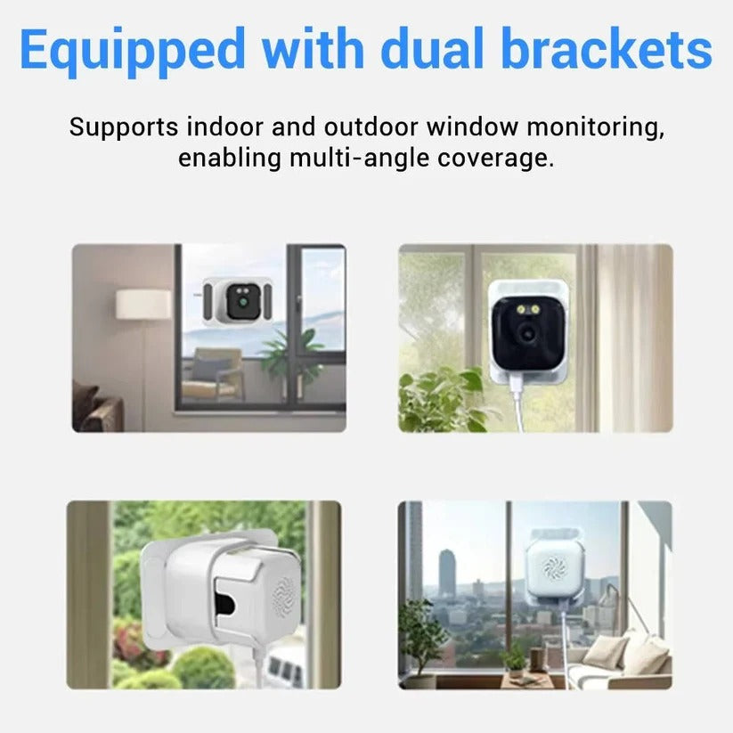 2K Window Security Camera with AI Person Detection and Color Night Vision