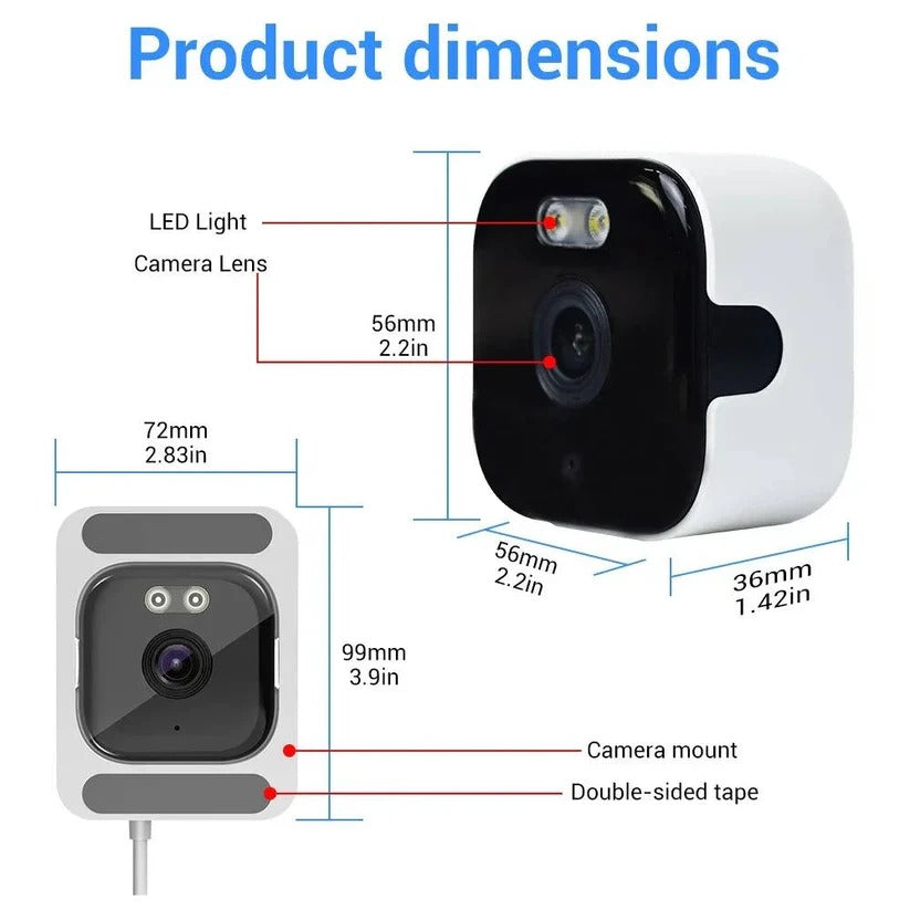 2K Window Security Camera with AI Person Detection and Color Night Vision