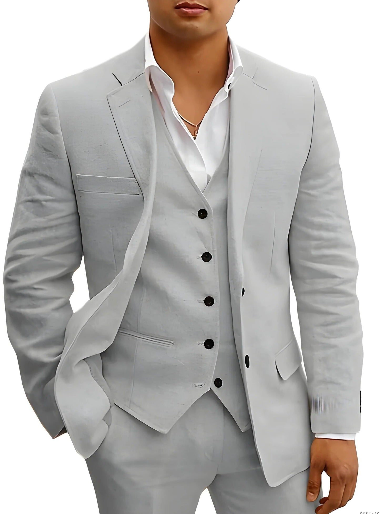 Tailored Fit Breathable Summer Suit Set for Formal and Beach Weddings