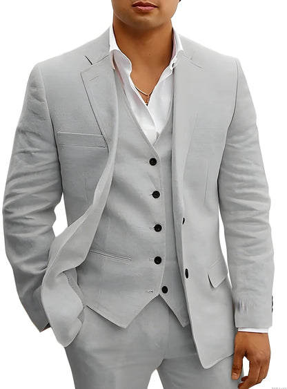Tailored Fit Breathable Summer Suit Set for Formal and Beach Weddings