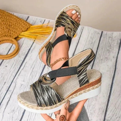 Cushioned Arch Sandals with Air Flow Upper and Wedge Sole for Women