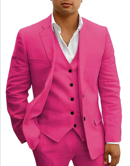 Tailored Fit Breathable Summer Suit Set for Formal and Beach Weddings