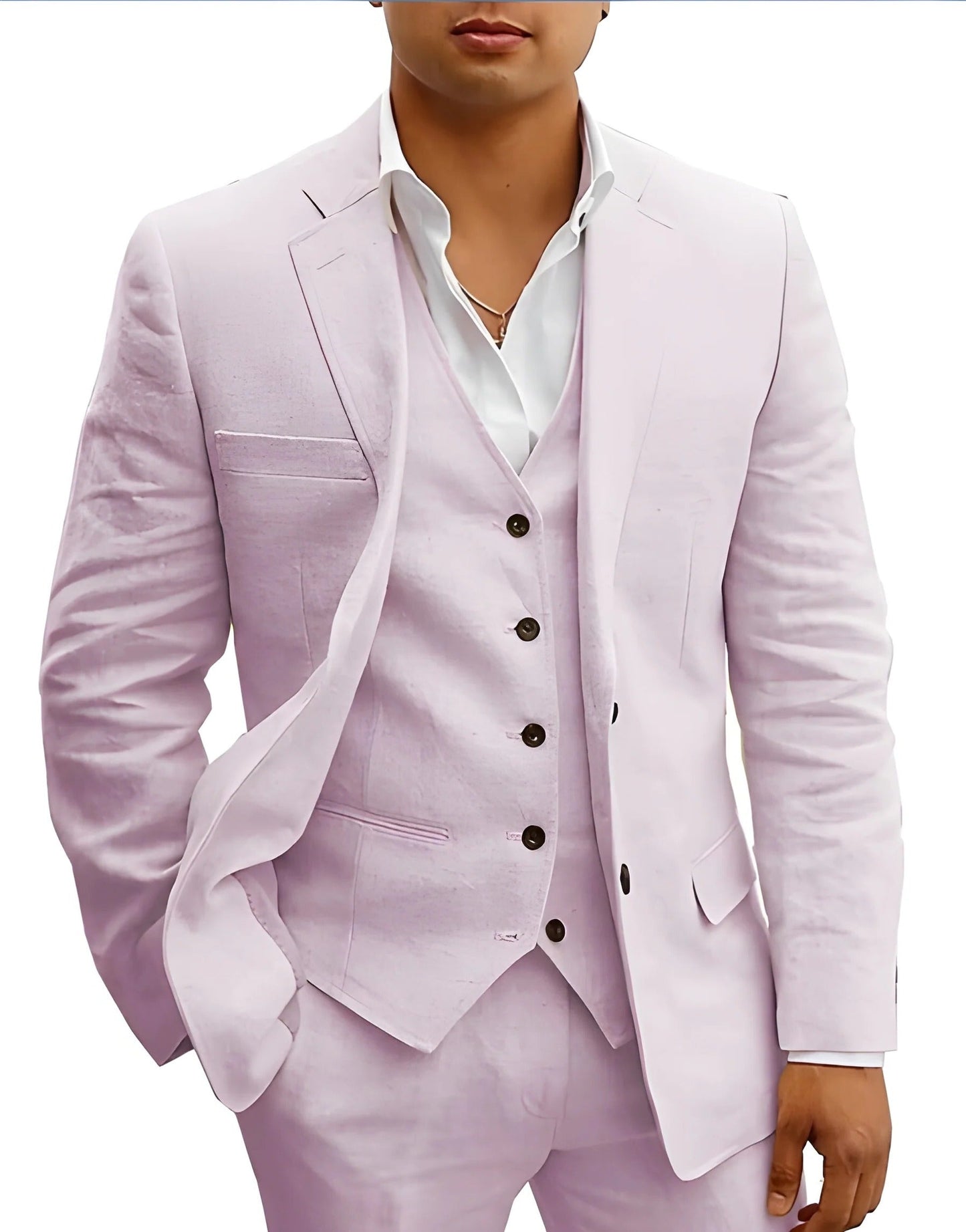 Tailored Fit Breathable Summer Suit Set for Formal and Beach Weddings