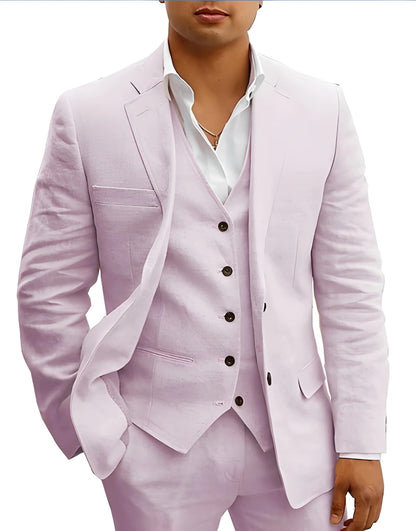 Tailored Fit Breathable Summer Suit Set for Formal and Beach Weddings