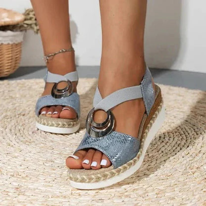 Cushioned Arch Sandals with Air Flow Upper and Wedge Sole for Women