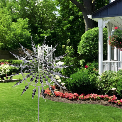 Kinetic Metal Windmill Spinner with Dual Rotor Motion and Reflective Blades