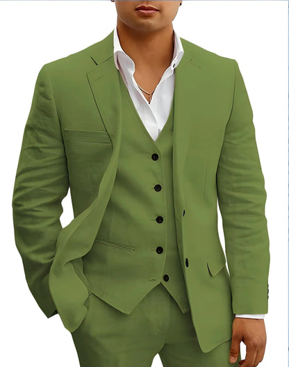 Tailored Fit Breathable Summer Suit Set for Formal and Beach Weddings