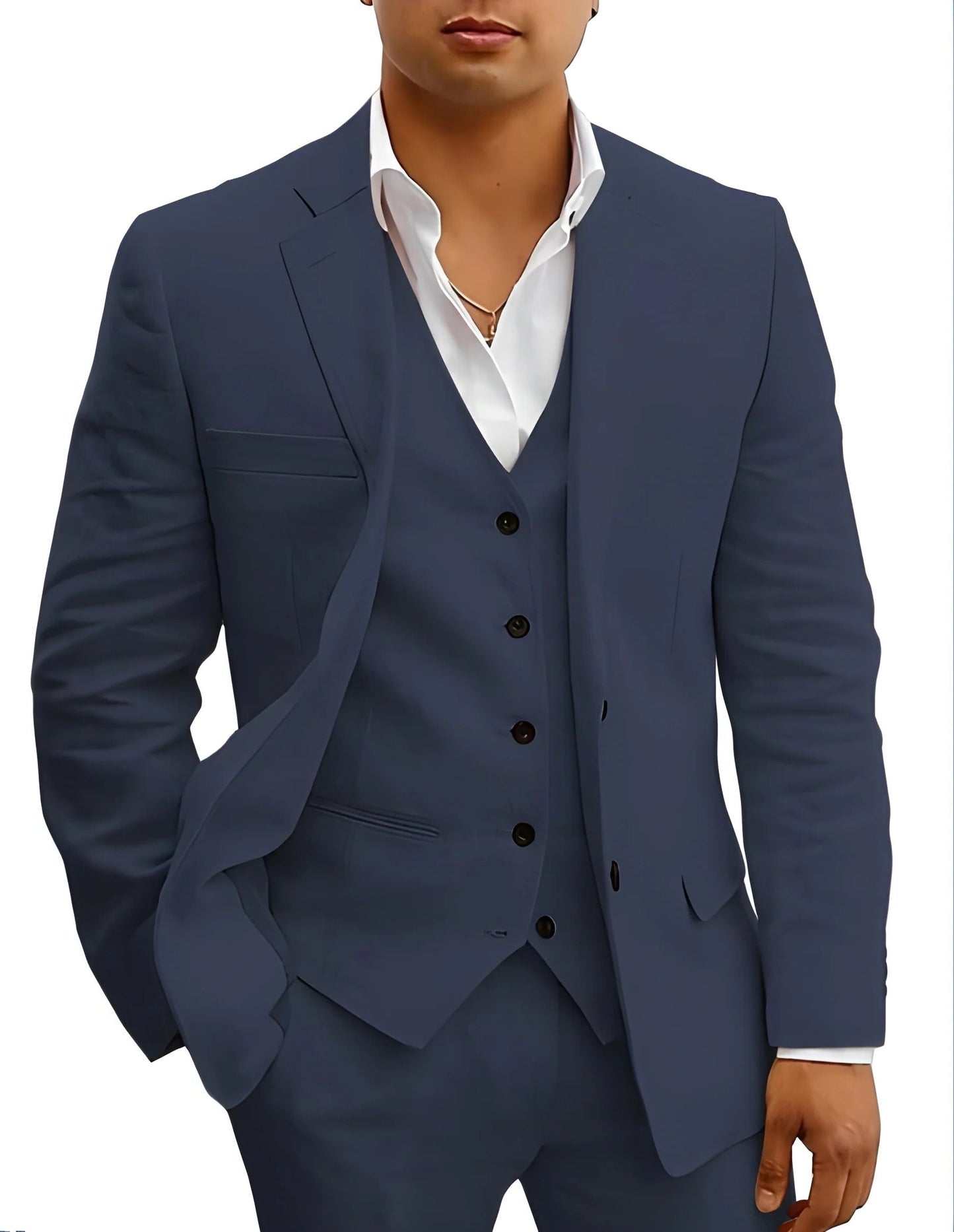 Tailored Fit Breathable Summer Suit Set for Formal and Beach Weddings