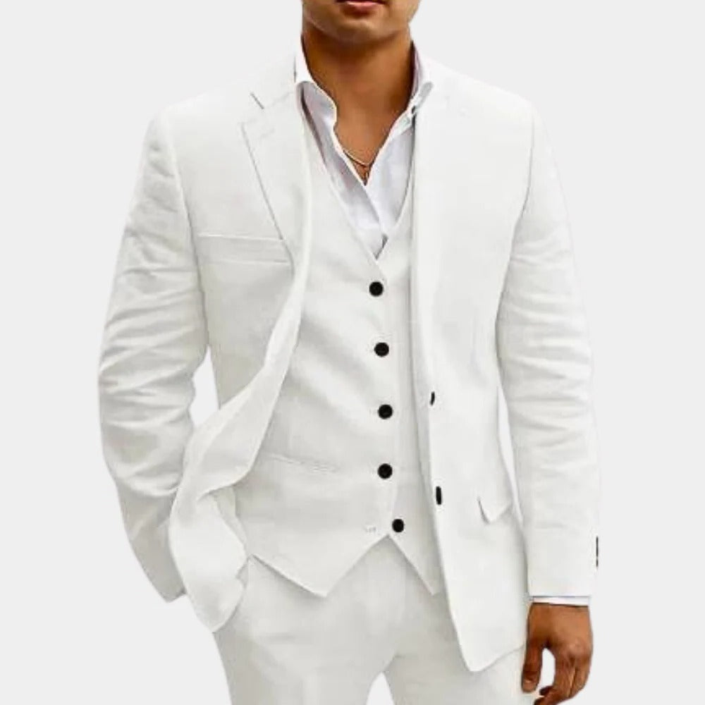 Tailored Fit Breathable Summer Suit Set for Formal and Beach Weddings