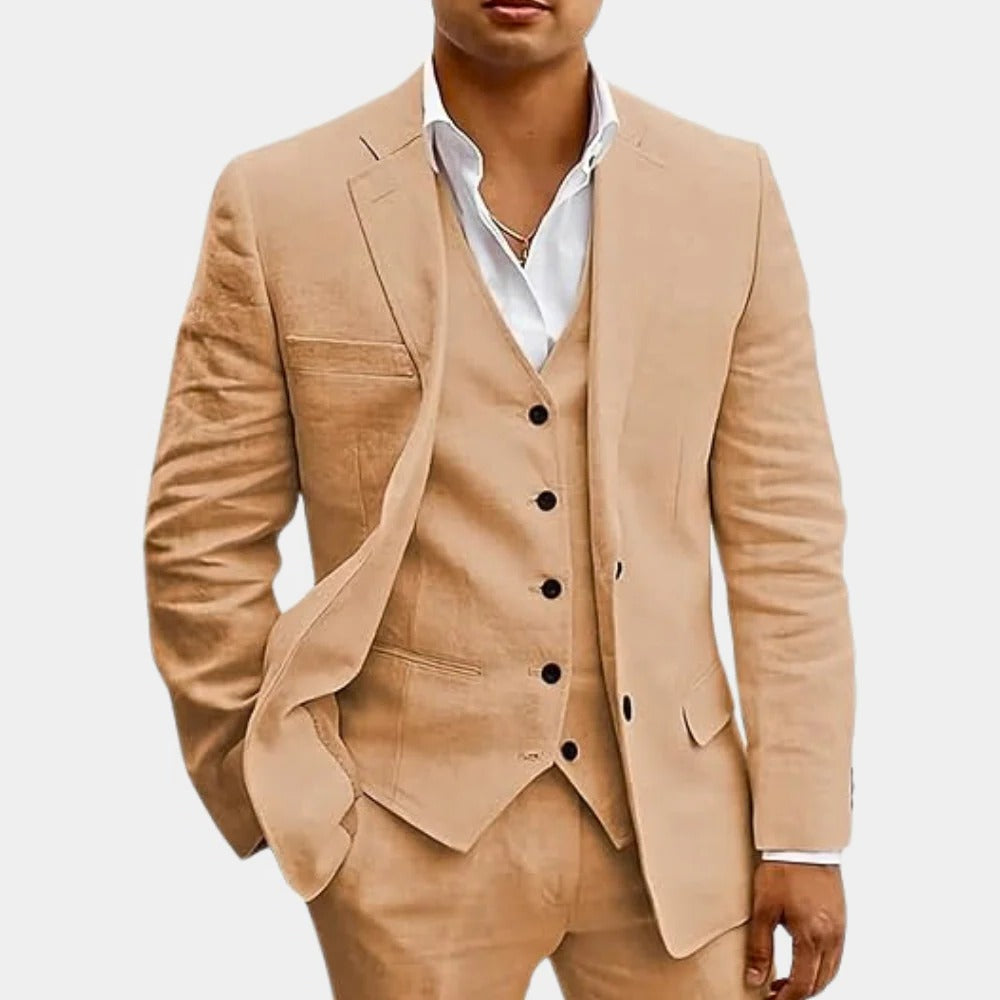 Tailored Fit Breathable Summer Suit Set for Formal and Beach Weddings