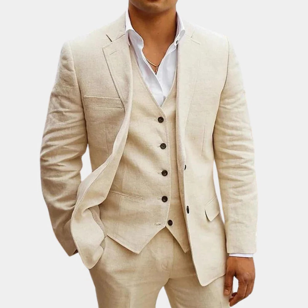 Tailored Fit Breathable Summer Suit Set for Formal and Beach Weddings