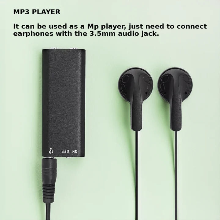 Voice-Activated Digital Recorder with 32GB Storage and 96-Hour Battery