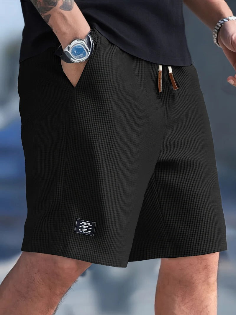 Adjustable Drawstring Shorts for Men with Side Pockets and Regular Fit