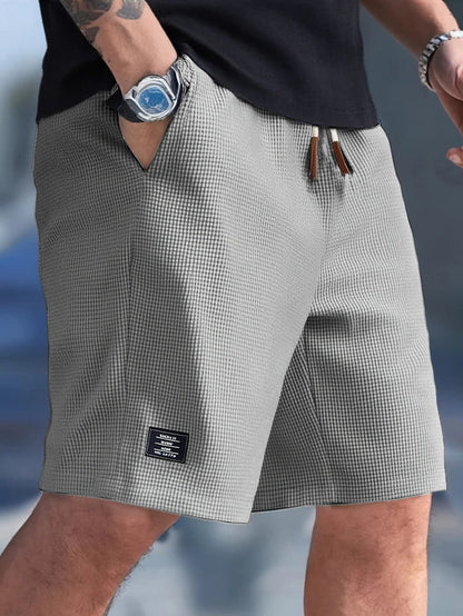 Adjustable Drawstring Shorts for Men with Side Pockets and Regular Fit