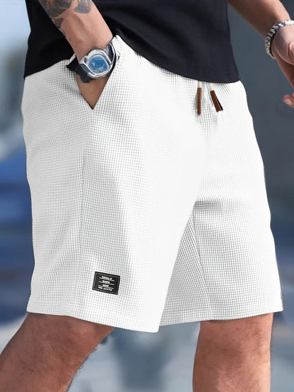 Adjustable Drawstring Shorts for Men with Side Pockets and Regular Fit