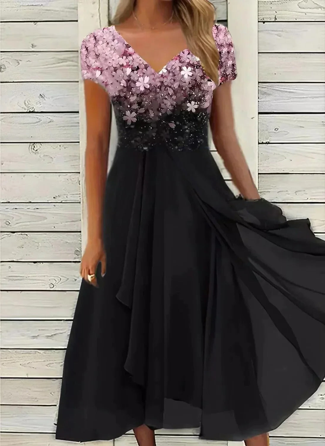 Low-Weight Chiffon Dress with Flowing Silhouette for Formal Events