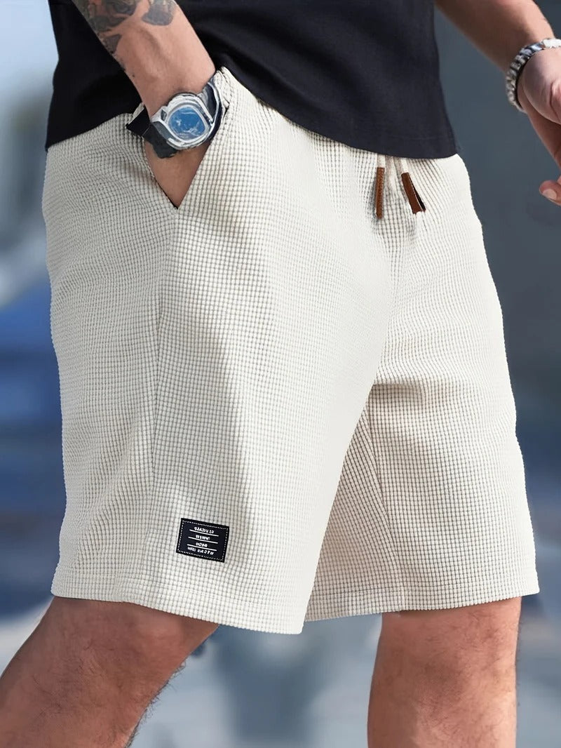 Adjustable Drawstring Shorts for Men with Side Pockets and Regular Fit