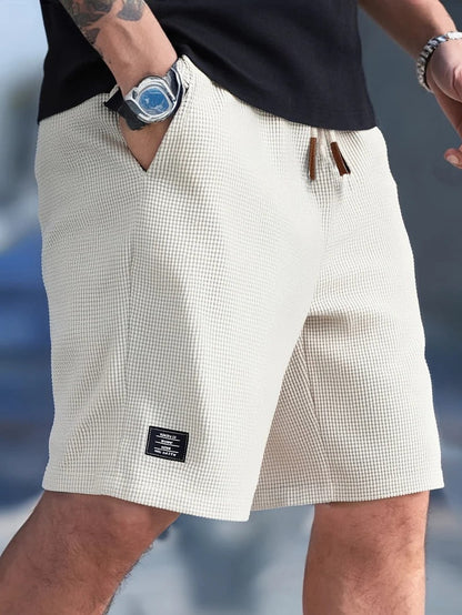 Adjustable Drawstring Shorts for Men with Side Pockets and Regular Fit