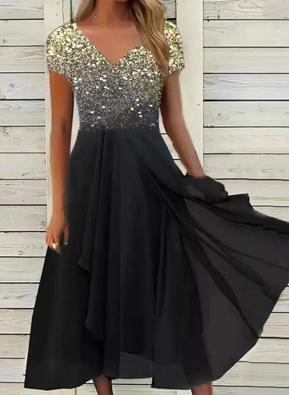 Low-Weight Chiffon Dress with Flowing Silhouette for Formal Events