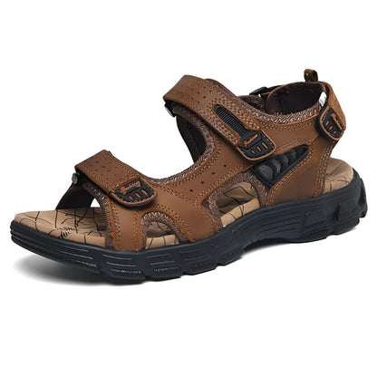 Cushioned Sandals with Hook-and-Loop Strap and Ventilated Design for Men
